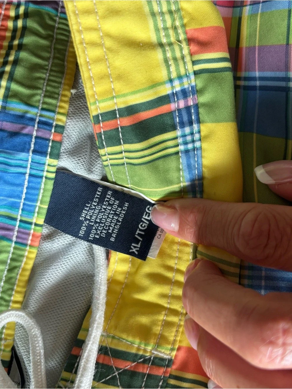 Chaps Yellow Plaid Men's Swim Shorts